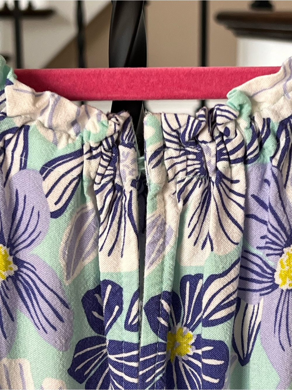 Zara Girls Tropical Floral Tiered Dress Green Lavender White Sz 11/12 fits 10/12 - Picture 6 of 14